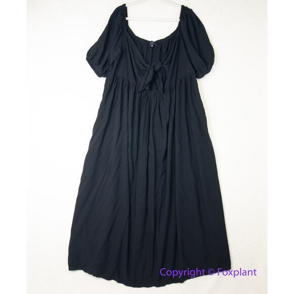 New! ELOQUII black‎ tie front maxi dress plus size 14 - Picture 2 of 13